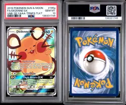 2019 POKEMON SUN & MOON UNBROKEN BONDS #195A FULL ART/DEDENNE GX PSA 10 - Image 3