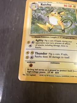 Pokemon TCG Raichu Base Set Holo 14/102 - 1999 Wizards 80HP - Image 2