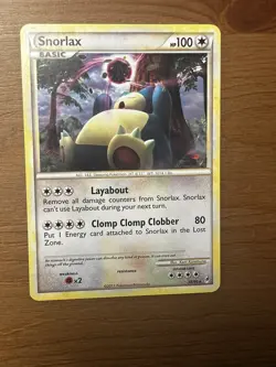 Pokemon TCG Snorlax 33/95 Call of Legends Rare Non-Holo Card NM - Image 1