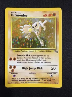 Pokemon Hitmonlee Fossil 7/62 Holo English 1999 TCG WOTC Card - LP - Image 1