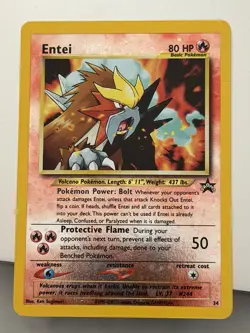 Pokemon TCG Entei Wotc Promo 34/53 Reverse Holo Basic 80 HP Card 2001 English - Image 1