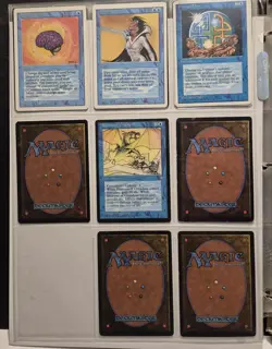 Stack Of Magic The Gathering Blue Cards From Revised Edition To About Legends - Image 3