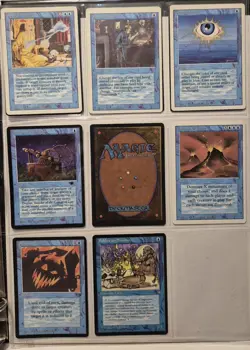 Stack Of Magic The Gathering Blue Cards From Revised Edition To About Legends - Image 4