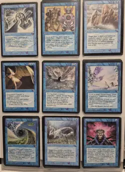 Stack Of Magic The Gathering Blue Cards From Revised Edition To About Legends - Image 5