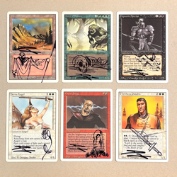 Vintage MTG Revised * Lot of 6 Cards * Signed & Altered by Artist Douglas Shuler - Image 1