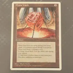 Magic: The Gathering Mana Vault Artifact 4th Edition Rare 1995 - Image 1