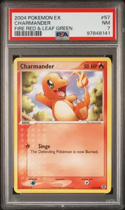 2004 POKEMON EX FIRE RED & LEAF GREEN #57 CHARMANDER PSA 7 - Image 1
