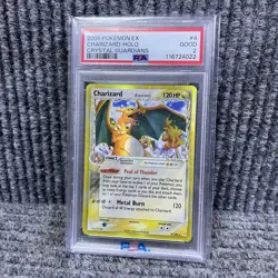 2006 Pokemon EX Charizard Holo 4/100 Crystal Guardians PSA 2 - Image 1