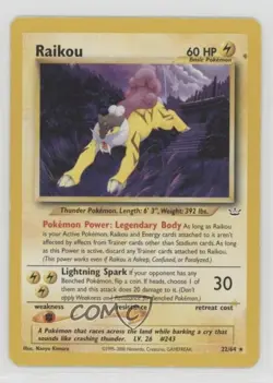 Raikou Pokemon Neo Revelation #22 2001 - Image 1