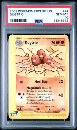 2002 POKEMON EXPEDITION #44 DUGTRIO PSA 10 - Image 1