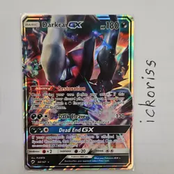 Pokemon Darkrai GX Ultra Rare Full Art Holo 88/147 Sm-Burning Shadows HP180 - Image 1