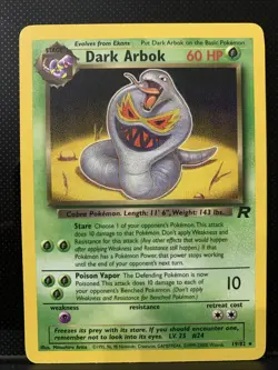 Dark Arbok Team Rocket 19/82 Pokemon TCG Vintage Mitsuhiro Arita LP - Image 1