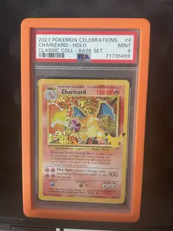 Pokemon 2021 Classic Collection Charizard Holo PSA 9 4/102 Celebrations Base Set - Image 1
