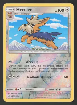 Herdier 175/236 Reverse Holo Pokemon SM - Cosmic Eclipse - Image 1
