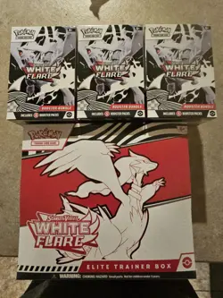 Small rip Pokemon White Flare ETB/ 3x Booster Bundle Sealed! see description - Image 1
