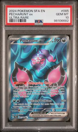 2024 POKEMON SHROUDED FABLE #085 PECHARUNT EX FULL ART PSA 10 GEM MINT - Image 1