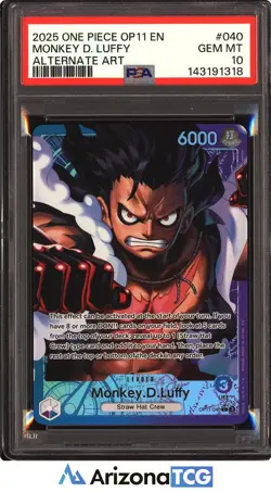One Piece 2025 Monkey D. Luffy OP11-040 Alternate Art OP11 GEM MINT PSA 10 - Image 1