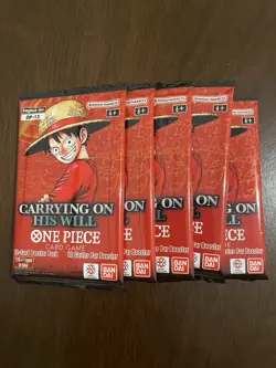 One Piece Carrying On His Will OP-13 Five 5 Booster Packs Lot English I - Image 1