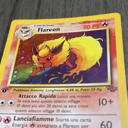 POKEMON FLAREON #3/64 - HOLO RARE - JUNGLE SET - ITALIAN - 70HP - 1999 TCG CARD - Image 1