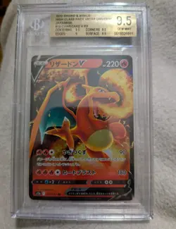 2022 POKEMON JAPANESE SWORD & SHIELD STAR #013 CHARIZARD V Card Graded 9.5 - Image 1