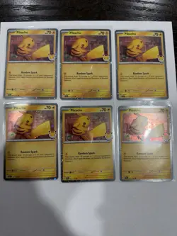 Pokemon day Pikachu Holo Lot of 6 Cards 051/162 English - Image 1