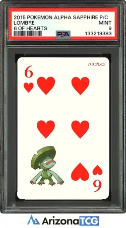 Pokemon 2015 Lombre 6 Of Hearts Alpha Sapphire Playing Cards Japanese PSA 9 - Image 1