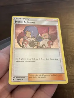 Jessie & James 58/68 Hidden Fates Holo Rare Pokemon Trainer Team Rocket Card Tcg - Image 3