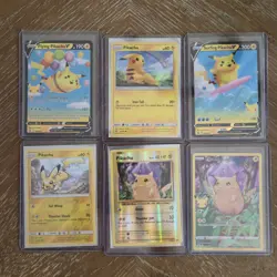 Pokemon Pikachu Card Lot (6) – Surfing Pikachu V & Flying Pikachu V – NM - Image 1
