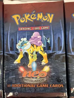 2001 Pokemon Cards Neo Revelation- 5 1st Ed Empty Packs - Image 2