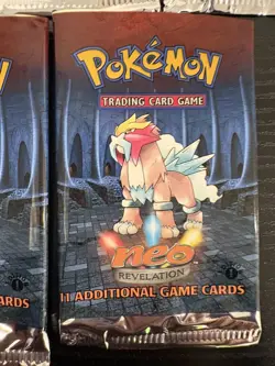 2001 Pokemon Cards Neo Revelation- 5 1st Ed Empty Packs - Image 4
