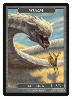 Wurm 3/3 Lifelink Token (Wurmcoil) Scott Murphy MTG Magic Token Givememana - Image 1