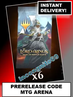 MAGIC MTG ARENA CODE CARD PRERELEASE 6 BOOSTER PACKS THE LORD OF THE RINGS LTR - Image 1