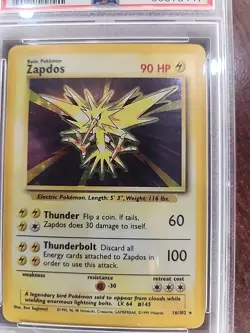 Zapdos Base Set Holo Pokemon Card WOTC Near Mint PSA 8 - Image 4