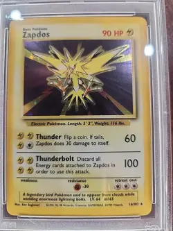 Zapdos Base Set Holo Pokemon Card WOTC Near Mint PSA 8 - Image 5