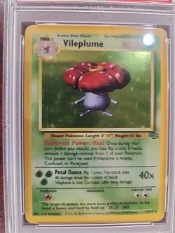 Vileplume Jungle Holo Pokemon Card WOTC NM Mint PSA 8 - Image 3