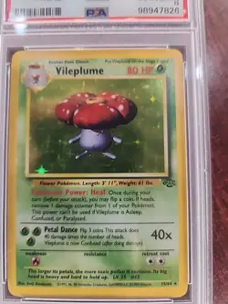 Vileplume Jungle Holo Pokemon Card WOTC NM Mint PSA 8 - Image 4