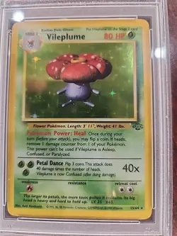 Vileplume Jungle Holo Pokemon Card WOTC NM Mint PSA 8 - Image 5
