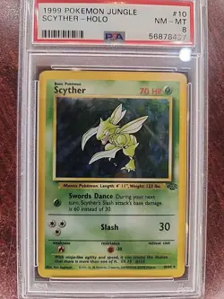 Scyther Jungle Holo Pokemon Card WOTC NM Mint PSA 8 - Image 1