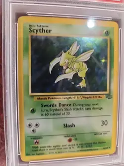 Scyther Jungle Holo Pokemon Card WOTC NM Mint PSA 8 - Image 2