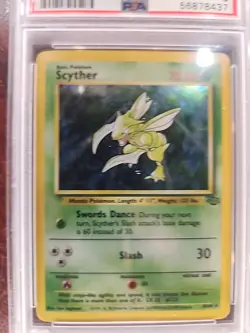 Scyther Jungle Holo Pokemon Card WOTC NM Mint PSA 8 - Image 3
