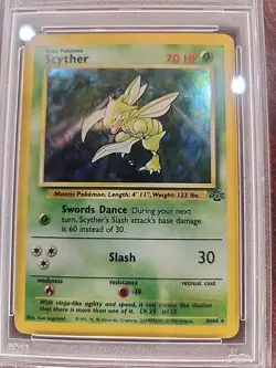 Scyther Jungle Holo Pokemon Card WOTC NM Mint PSA 8 - Image 5