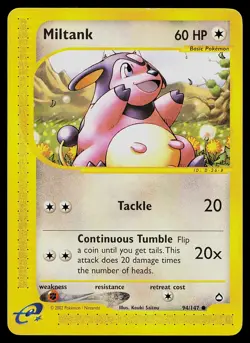 Pokemon Card - Miltank Aquapolis 94/147 Non Holo - Image 1