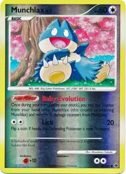 Munchlax - 68/100 - Common - Reverse Holo LP, English Pokemon Majestic Dawn - Image 1