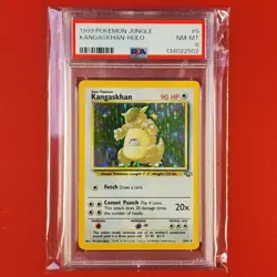 6-02-02 . UNPLAYED 1999 POKEMON JUNGLE KANGASKHAN-HOLO #5/64 PSA 8 - Image 1