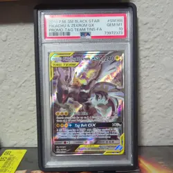 Pokemon 2019 Tag Team Pikachu & Zekrom GX Black Star Promo SM168 PSA 10 GEM MINT - Image 1