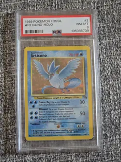 Pokemon TCG 1999 Fossil ARTICUNO 2/62 Holo Rare Unlimited PSA 8 - Image 1