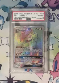 Lycanroc GX 156/145 Secret Rainbow Rare - Pokemon Guardians Rising 2017 PSA 10 - Image 1