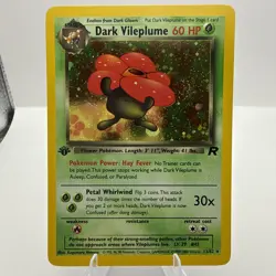🏆Pokemon Dark Vileplume 13/82 Team Rocket-1st Edition Holo 🔥 Swirl - Image 1