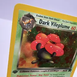 🏆Pokemon Dark Vileplume 13/82 Team Rocket-1st Edition Holo 🔥 Swirl - Image 2