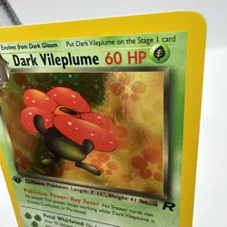 🏆Pokemon Dark Vileplume 13/82 Team Rocket-1st Edition Holo 🔥 Swirl - Image 3